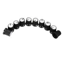 30Pcs White Plastic For Rotary Taper Potentiometer Hole 6mm Knob