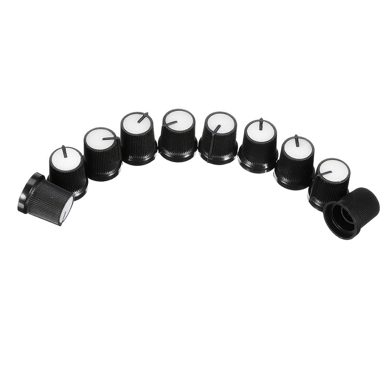 30Pcs White Plastic For Rotary Taper Potentiometer Hole 6mm Knob