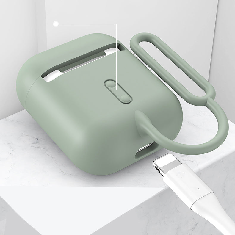 ROCK Anti-lost Anti-fingerprint Shockproof Dustproof Soft Silicone Earphone Storage Case for Apple AirPods 1 / Apple AirPods 2