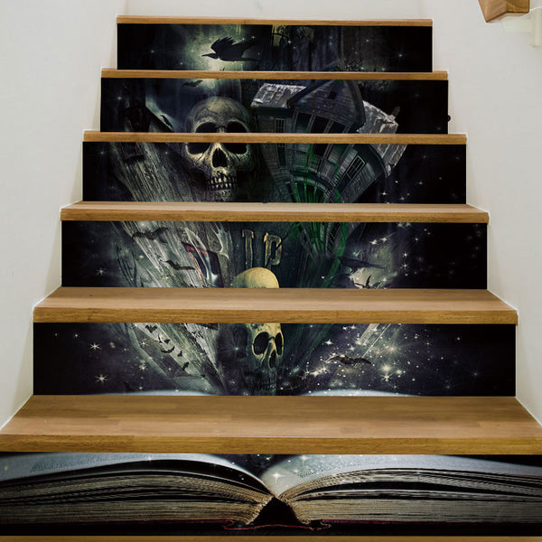 Miico LT003 Halloween Stair Sticker Horror Stair Wall Sticker Removable Sticker Halloween Sticker