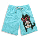 S5256 Beach Shorts Board Shorts 3D Camo Glasses Cat printing Fast drying waterproof Elasticity
