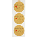 500PCS Kraft Paper Handmade With Love Sticker DIY Gifts Wrap Cookies Packaging Sticker