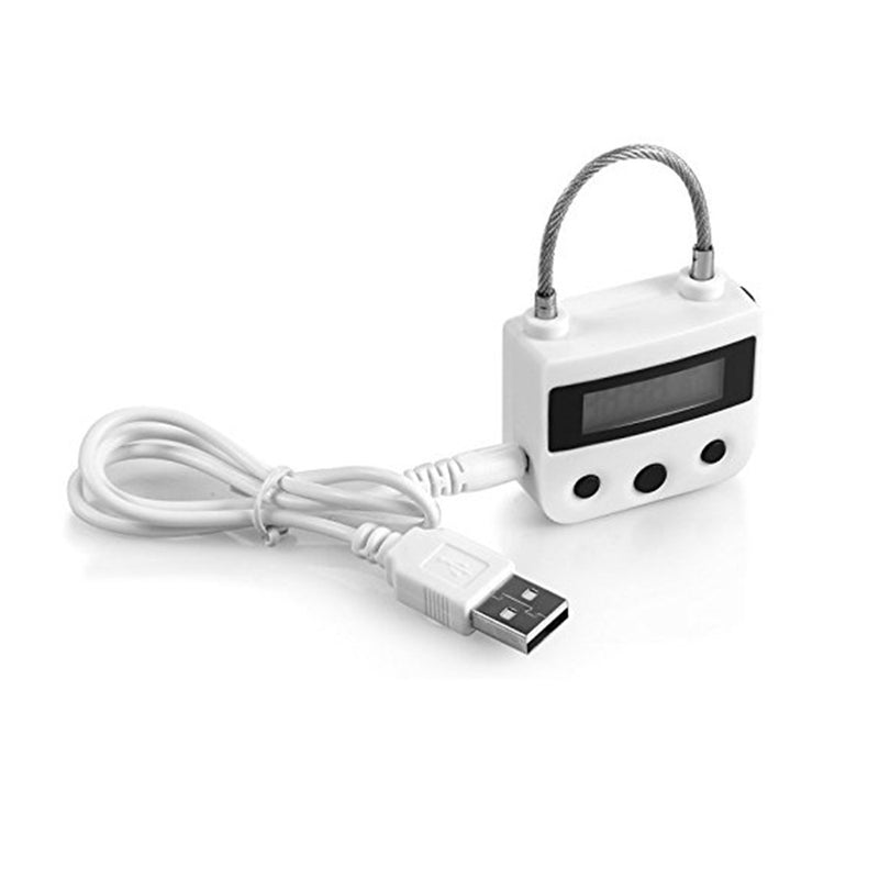 99 Hours USB Rechargeable Time out Padlock Max Timing Lock Digital Timer Alarming Padlock w/ LCD Display Screen