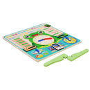 Kids Wooden Frog Clock Calendar Date Weather Board Learning Educational Toys
