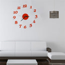 DIY 3D Number Wall Clock Quiet Precise Sticker Decor Home Office Room Modern