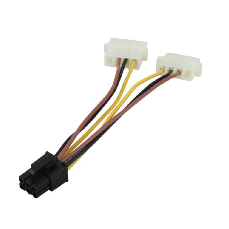 PC Power Supply Dual 4Pin to 6Pin PCI-E Graphics Card SATA Power Cable Splitter Cable Power Supply Cable