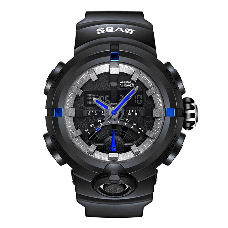 SBAO S-8012-C Dual Display Digital Watch Men Fashion Luminous Display Calendar Stopwatch Sport Watch