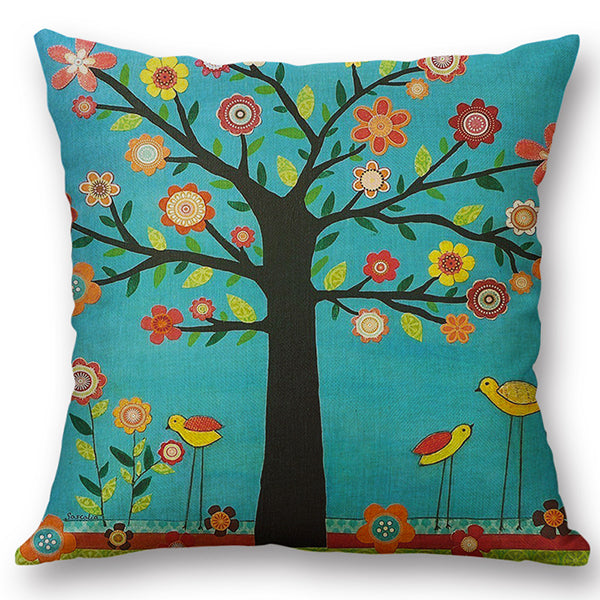European Style Oil Painting Tree Cushion Cover Home Decor Throw Pillow Case