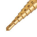 Drillpro 4-12/4-20/4-32mm HSS 6542 Titanium Coated Step Drill Bit Triangle Shank