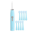 Ultrasonic Whitening Electric Toothbrush 8 Soft Brush Heads 6 Speed Waterproof Tooth Oral Care Brush Battery Electric Tooth Clean
