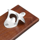 Wall Mounted Bottle Opener Rustic Wood Alloy Cap Catcher Kitchen Bar Decorations