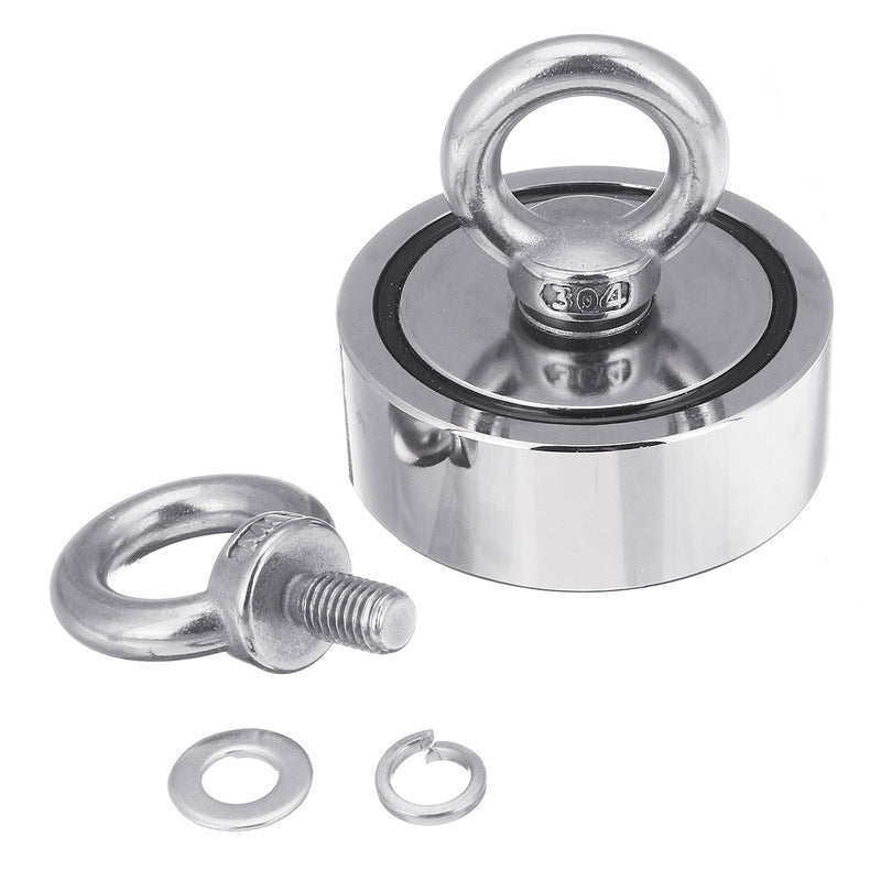 120KG Double Side Neodymium Recovery Magnet Hook Lifting Fishing Hunting Salvage Magnet