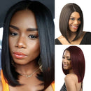 Female Mid-Bobo Head Short Straight Inside Buckle Pear Head Wig