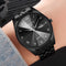 TINACE Men Luminous Display Fashion Blue Black Dial Day Week Display Stainless Steel Quartz Watch