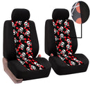 Universal Car Auto Seat Covers Front Back Seat Protectors Full Set Cover Skull Style For Cars Trucks Vans SUV