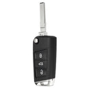 3 Buttons Flip Remote Key Fob Case Shell Battery For VW Golf MK7 2002-2006