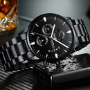 CRRJU 2222 Chronograph Men Wrist Watch Full Steel Business Style Quartz Watches