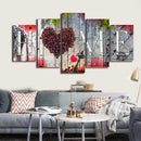Loskii Spray Oil Paintings Canvas Five Combination Decorative Paintings Wall Art For Home Decoration