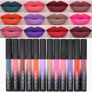 12 Colors Matte Metallic Velvet Lip Gloss Makeup Long Lasting Waterproof
