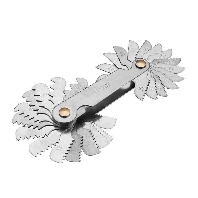30x Blades Thread Measuring Gauge Screw Pitch Tool US 60 Degree For Nut and Bolts