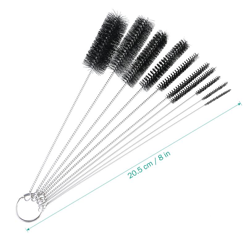 10Pcs Nylon Tube Brush Set Cleaning Brush Set for Glasses Keyboards Jewelry Home Cleaning Supplies