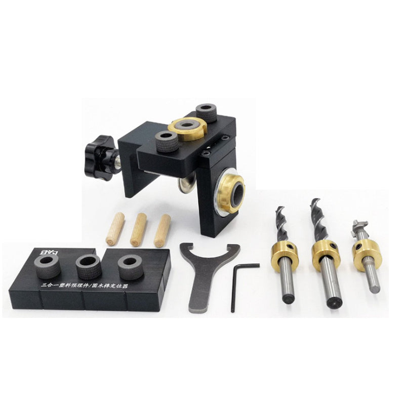 3 in 1 Adjustable Doweling Jig Woodworking Ertical Drill Guide Hole Puncher Tool