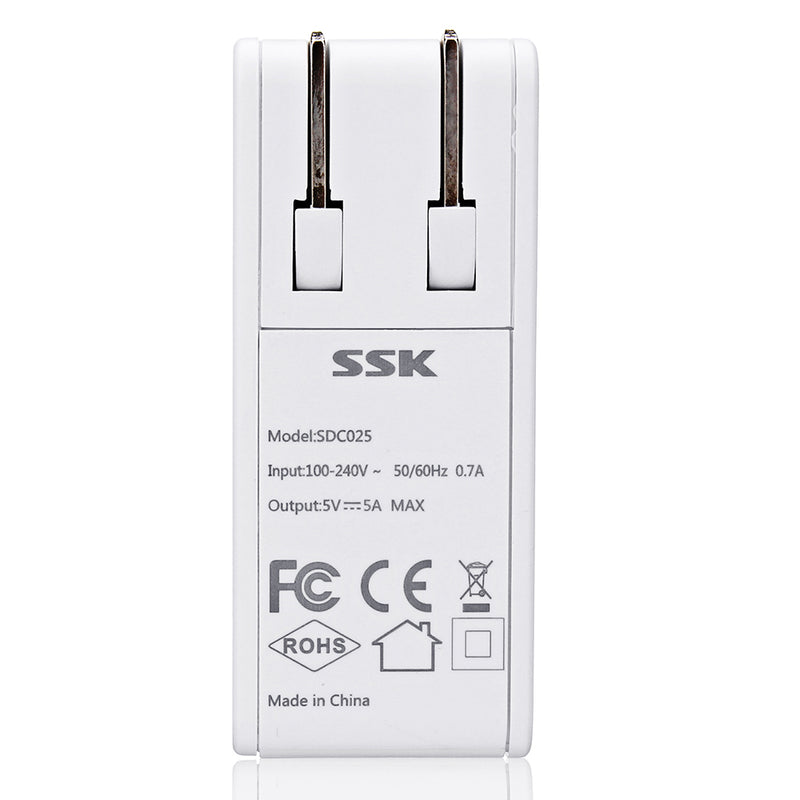 SSK 4 USB Port 5V 5A US Plug USB Charger Tablet Charger