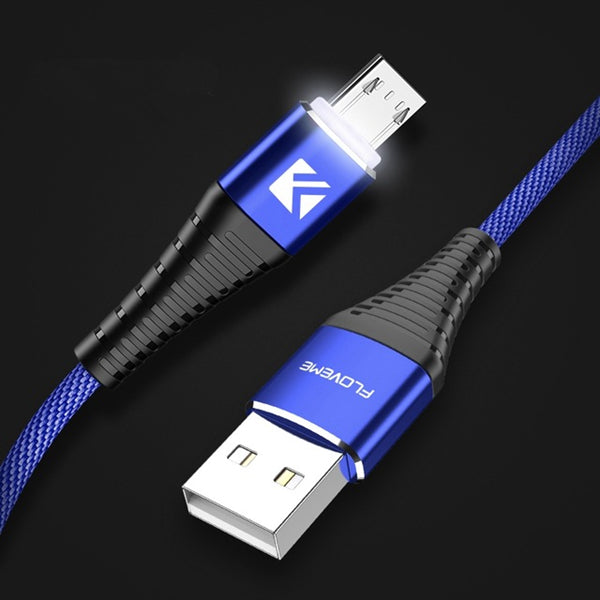 FLOVEME LED Light 2.1A Micro USB Fast Charing Data Cable 1M For Samsung S7 S6 Xiaomi Redmi Note 5