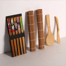 DIY Bamboo Sushi Making Kit 2 Rolling Mats 5 Pairs Chopsticks Rice Spreader Baking Mat