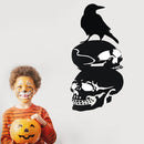 Halloween Skull Crow DIY Wall Sticker Removable PVC Wallpapers Vinyl Art Decal Waterproof Stickers