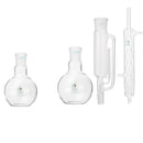 2x 250ML Flat Bottom Flask Borosilicate Glass Soxhlet Extractor Condenser Lab Glassware Kit
