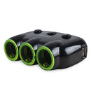 Awei C-3S 120W 3 Way Charger Socket Splitter Car Charger Cigarette Lighter Adapter