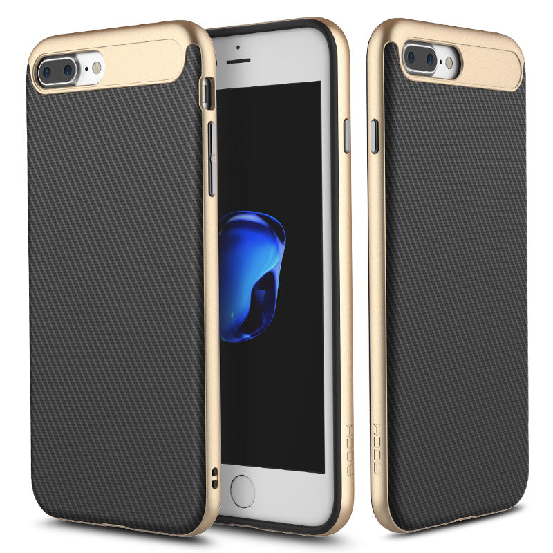 Rock Carbon Fiber Texture TPU PC Case For iPhone 7 Plus/8 Plus