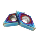 Drillpro 4pcs 12mm Lathe Turning Tool Holder with 10pcs Blue Nano DCMT070204 Carbide Inserts