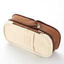 Kawaii Pencil Case Macaron Color Canvas Stretch Double Layer Large Capacity Pencil Box Cute Pencilcase Kids School Stationery