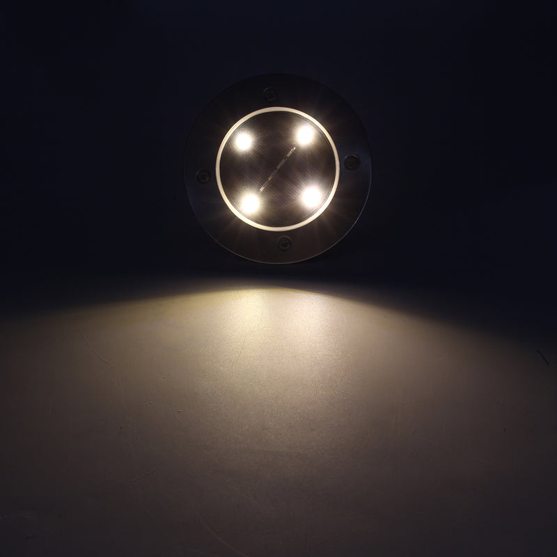 2Pcs 4 LED Solar Powered Buried Light Under Ground Lamp Outdoor Pathway Garden