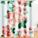 71''x71'' Long Peach Blossom Pattern Waterproof Polyester Shower Curtain with Hooks