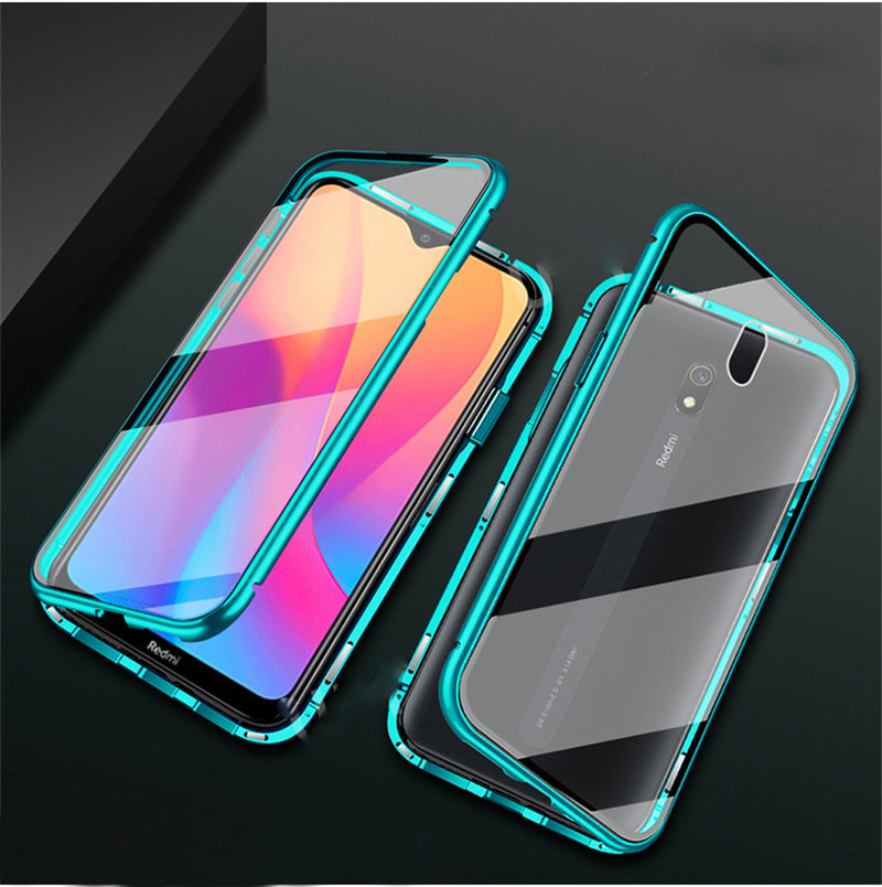For Xiaomi Redmi 8A Case Bakeey 360 Curved Screen Front+Back Double-sided Full Body 9H Tempered Glass Metal Magnetic Adsorption Flip Protective Case