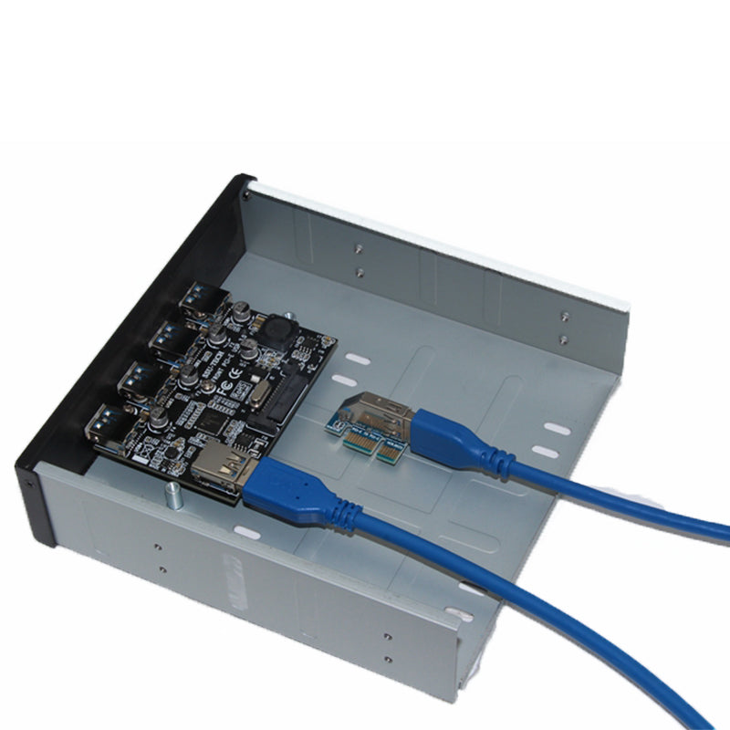 SSU FU3401 PCI-E to USB 3.0 with Front 4 Ports Optical Drive Expansion Card for Desktop Computer