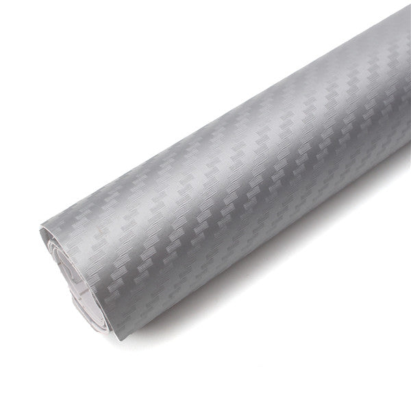 3D Motorcycle Silver Carbon Fiber Vinyl Decal Roll Car Wrap Stickers Sheet Film