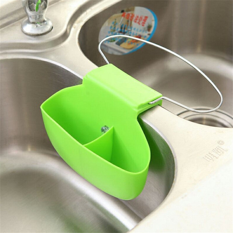 Sink Hanging Storage Bag Strainer Sucker Holder Iron Ring Organizer Draining Faucet Sponge Rack