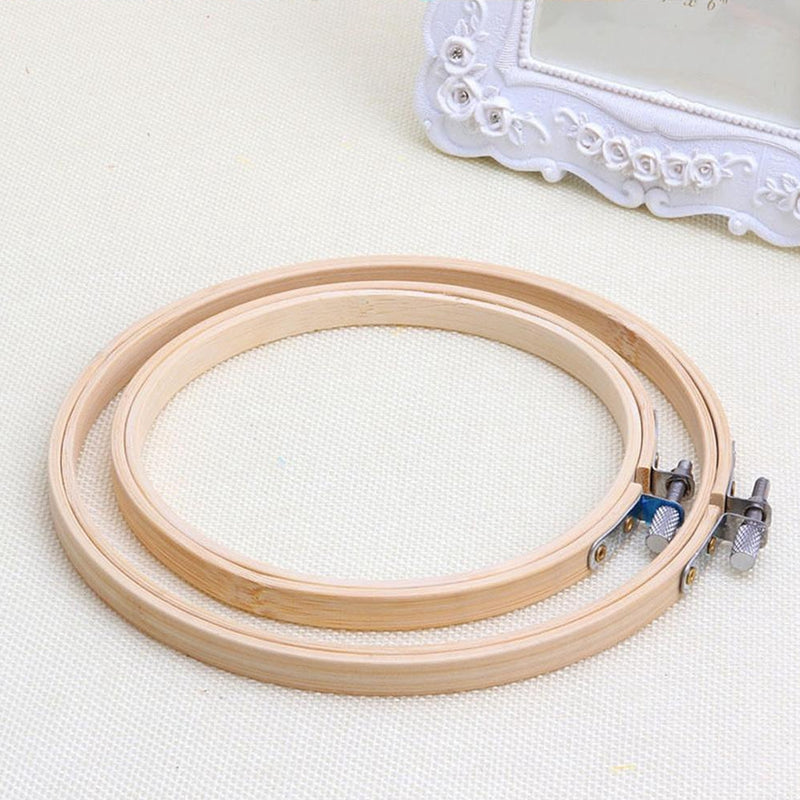 Practical 13-26cm Cross Stitch Machine Bamboo Frame Embroidery Hoop Ring Round Hand DIY Needlecraft