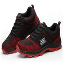 TENGOO Safety Shoes Steel Toe Work Shoes Mesh Fly Woven Sneakers Breathable Non-Slip Running Shoes