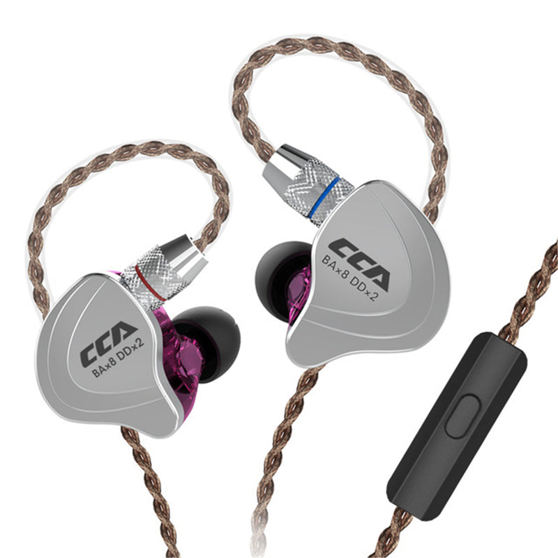 CCA C10 4BA+1DD 3.5mm 4 Balanced Armatured 1 Dynamic In Ear 10 Drive Units Earphone HiFi DJ Monitor Sports Headphone With Mic Detachable Cable