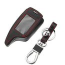 4 Buttons Two Way Car Alarm System Leather Car Key Case Bag For Magicar 5/6 LCD