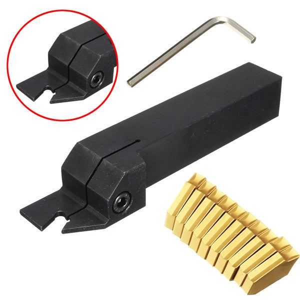 ZQ2020R 20mm Parting Off Turning Tool Holder With 10pcs SP300 3MM Carbide Inserts