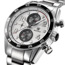 BENYAR 5126M Stainless Steel Luminous Hands Waterproof Chronograph  Business Men Watch Quartz Watch