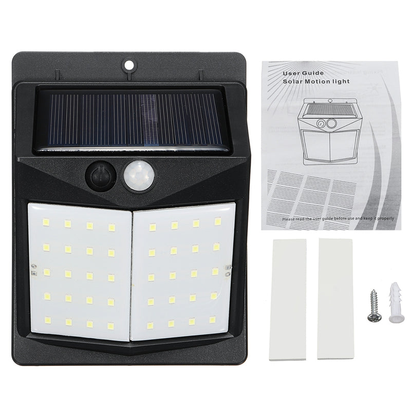Solar 40 LED Wall Light PIR Motion Waterproof Outdoor Wide Angle Security Lamp