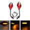 8mm 10mm Pair Motorcycle Rear View Mirrors Side Wind 12V LED Indicator Light Turn Signal