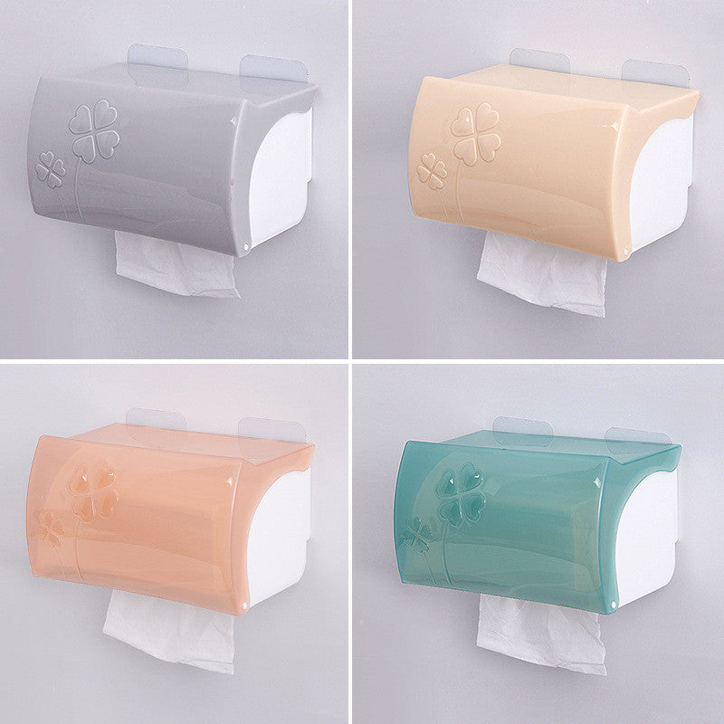 Creative Waterproof Free Drilling Toilet Paper Holder Tissue Box Bathroom Storage Rack